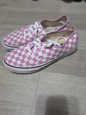 Vans  Pink Checkerboard Authentic Sneakers